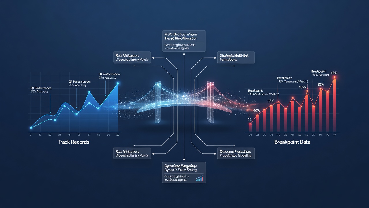 Analytical dashboard showing combined horse racing and tennis data points for accumulator construction
