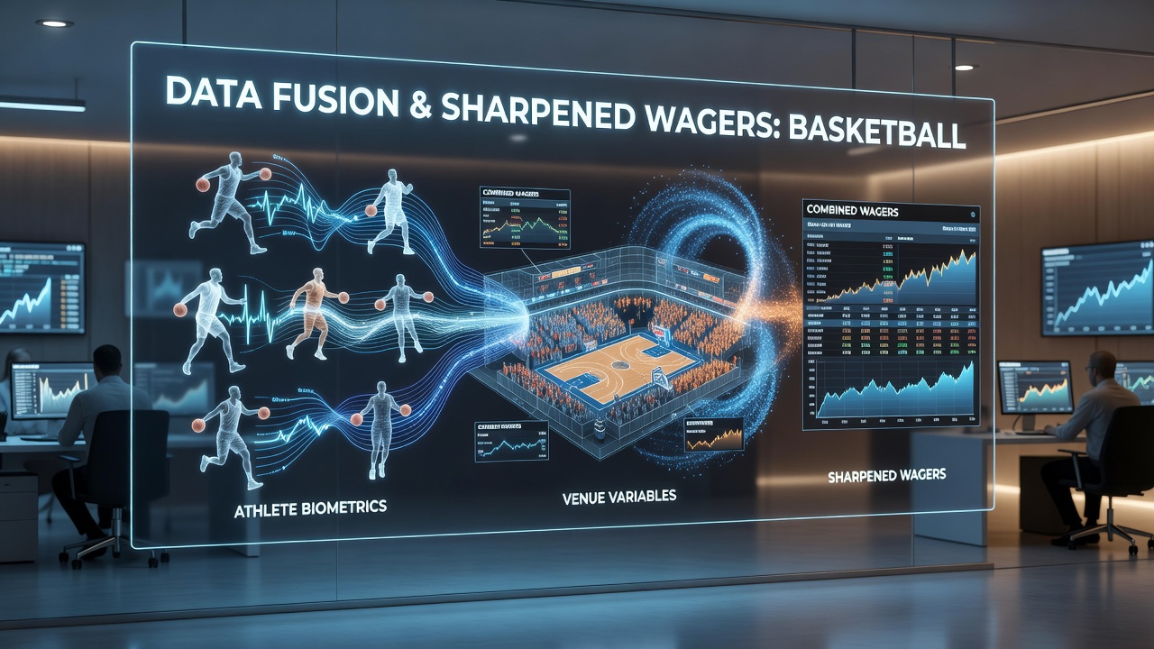Tennis court with overlaid biometric and venue data analytics during a professional match