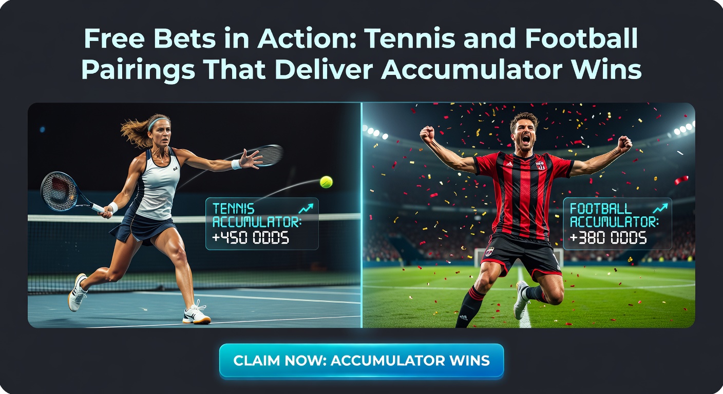 Dynamic tennis serve captured mid-air alongside a football player celebrating a goal, symbolizing high-stakes accumulator pairings