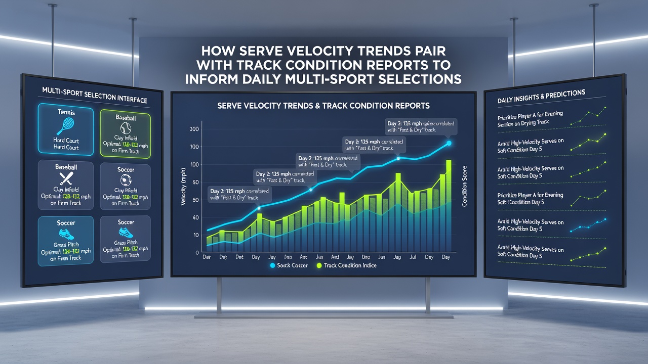 Split view of tennis serve radar data and horse track moisture sensors used in multi-sport analysis