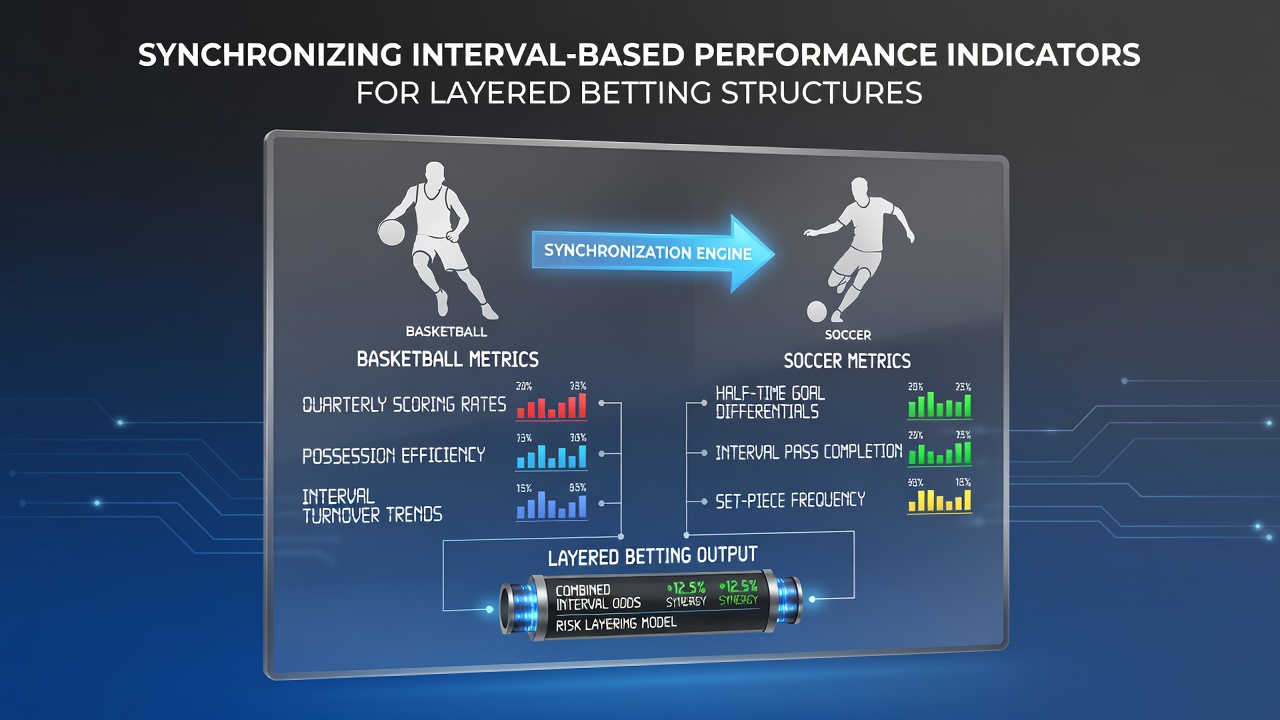 Basketball court with overlaid soccer pitch intervals showing synchronized performance data points
