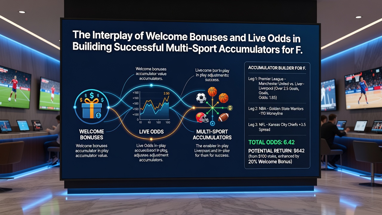 Live odds display showing football and tennis accumulator updates in a betting interface